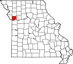 Map of Missouri showing Clay County - Click on map for a greater detail.