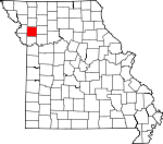 Map of Missouri showing Clinton County - Click on map for a greater detail.