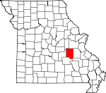 Map of Missouri showing Crawford County - Click on map for a greater detail.