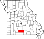 Map of Missouri showing Douglas County - Click on map for a greater detail.