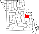 Map of Missouri showing Franklin County - Click on map for a greater detail.