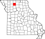Map of Missouri showing Grundy County - Click on map for a greater detail.