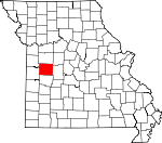 Map of Missouri showing Henry County - Click on map for a greater detail.