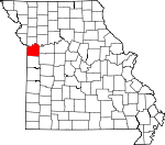 Map of Missouri showing Jackson County - Click on map for a greater detail.