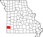 Map of Missouri showing Jasper County - Click on map for a greater detail.