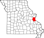 Map of Missouri showing Jefferson County - Click on map for a greater detail.