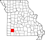 Map of Missouri showing Lawrence County - Click on map for a greater detail.