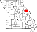 Map of Missouri showing Lincoln County - Click on map for a greater detail.