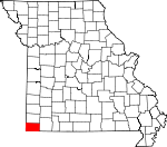 Map of Missouri showing McDonald County - Click on map for a greater detail.