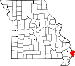 Map of Missouri showing Mississippi County - Click on map for a greater detail.