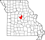 Map of Missouri showing Moniteau County - Click on map for a greater detail.