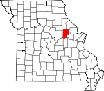 Map of Missouri showing Montgomery County - Click on map for a greater detail.