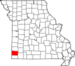 Map of Missouri showing Newton County - Click on map for a greater detail.
