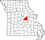 Map of Missouri showing Osage County - Click on map for a greater detail.