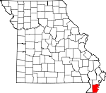 Map of Missouri showing Pemiscot County - Click on map for a greater detail.