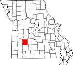 Map of Missouri showing Polk County - Click on map for a greater detail.