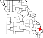 Map of Missouri showing Scott County - Click on map for a greater detail.