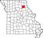 Map of Missouri showing Shelby County - Click on map for a greater detail.