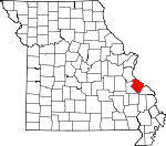 Map of Missouri showing Ste. Genevieve County - Click on map for a greater detail.