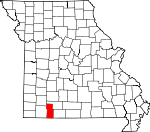Map of Missouri showing Stone County - Click on map for a greater detail.