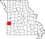 Map of Missouri showing Vernon County - Click on map for a greater detail.