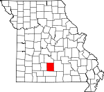 Map of Missouri showing Wright County - Click on map for a greater detail.