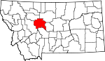 Map of Montana showing Cascade County - Click on map for a greater detail.