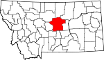 Map of Montana showing Fergus County - Click on map for a greater detail.