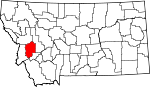 Map of Montana showing Granite County - Click on map for a greater detail.
