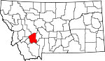 Map of Montana showing Jefferson County - Click on map for a greater detail.
