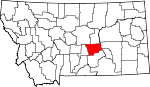 Map of Montana showing Musselshell County - Click on map for a greater detail.
