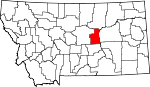 Map of Montana showing Petroleum County - Click on map for a greater detail.