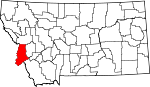 Map of Montana showing Ravalli County - Click on map for a greater detail.