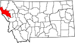 Map of Montana showing Sanders County - Click on map for a greater detail.