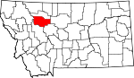 Map of Montana showing Teton County - Click on map for a greater detail.