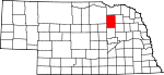 Map of Nebraska showing Antelope County - Click on map for a greater detail.