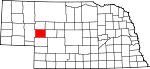 Map of Nebraska showing Arthur County - Click on map for a greater detail.