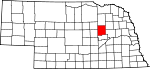 Map of Nebraska showing Boone County - Click on map for a greater detail.