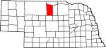 Map of Nebraska showing Brown County - Click on map for a greater detail.