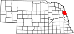Map of Nebraska showing Burt County - Click on map for a greater detail.