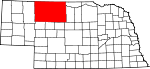 Map of Nebraska showing Cherry County - Click on map for a greater detail.