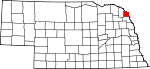 Map of Nebraska showing Dakota County - Click on map for a greater detail.