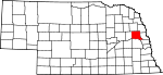 Map of Nebraska showing Dodge County - Click on map for a greater detail.
