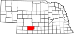 Map of Nebraska showing Frontier County - Click on map for a greater detail.