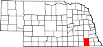 Map of Nebraska showing Gage County - Click on map for a greater detail.