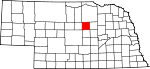 Map of Nebraska showing Garfield County - Click on map for a greater detail.