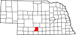 Map of Nebraska showing Gosper County - Click on map for a greater detail.