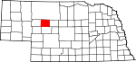 Map of Nebraska showing Hooker County - Click on map for a greater detail.