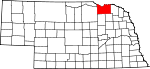 Map of Nebraska showing Knox County - Click on map for a greater detail.