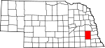 Map of Nebraska showing Lancaster County - Click on map for a greater detail.